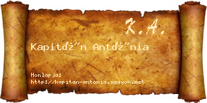 Kapitán Antónia névjegykártya